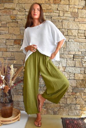 Santos Cushion Cotton Quirky Pant Olive